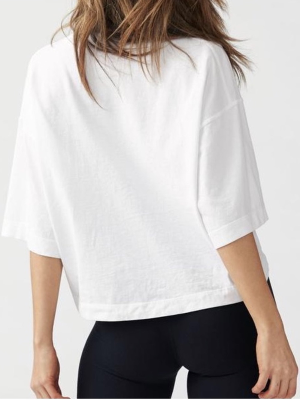 Joah Brown Boxy Cropped Tee Soft White - Picture 4 of 13